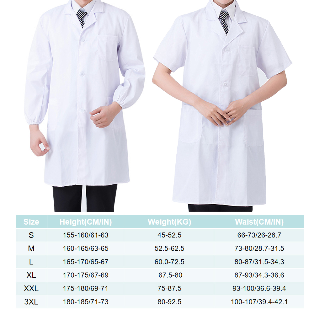 실험실 코트 포켓 긴 소매 학교 서빙 노치 작업복 - Medical Lab Coat 리뷰 및 가격