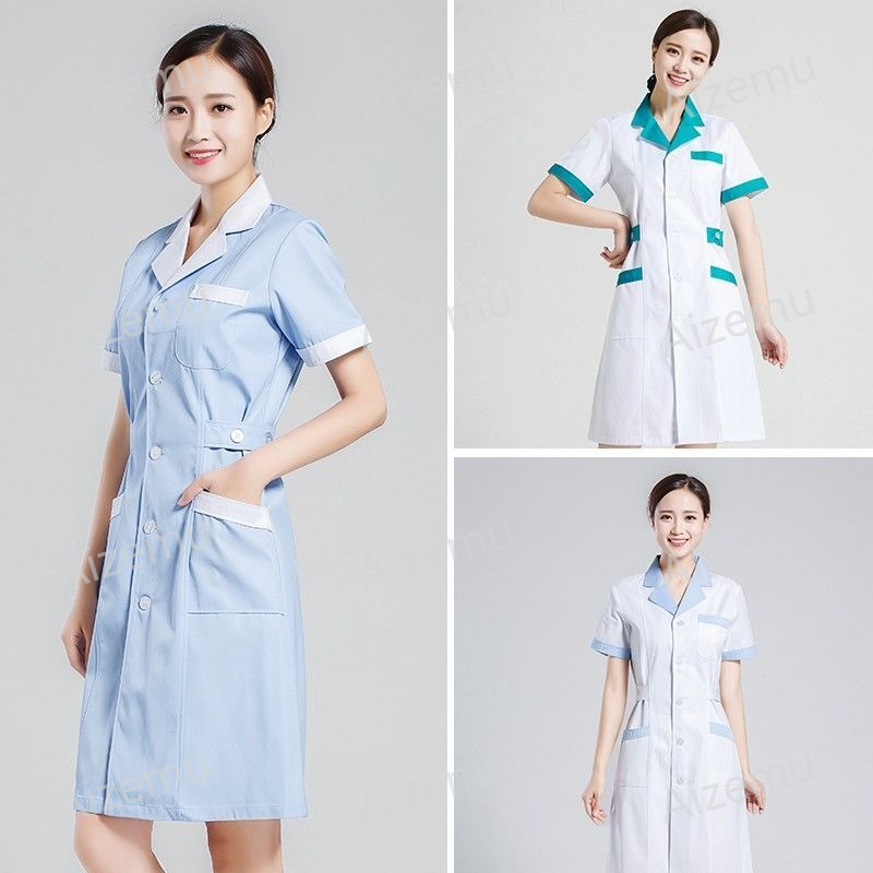 유니섹스 반팔 뷰티 살롱 스크럽 드레스 화이트 약국 의 - Medical Lab Coat 리뷰 및 가격