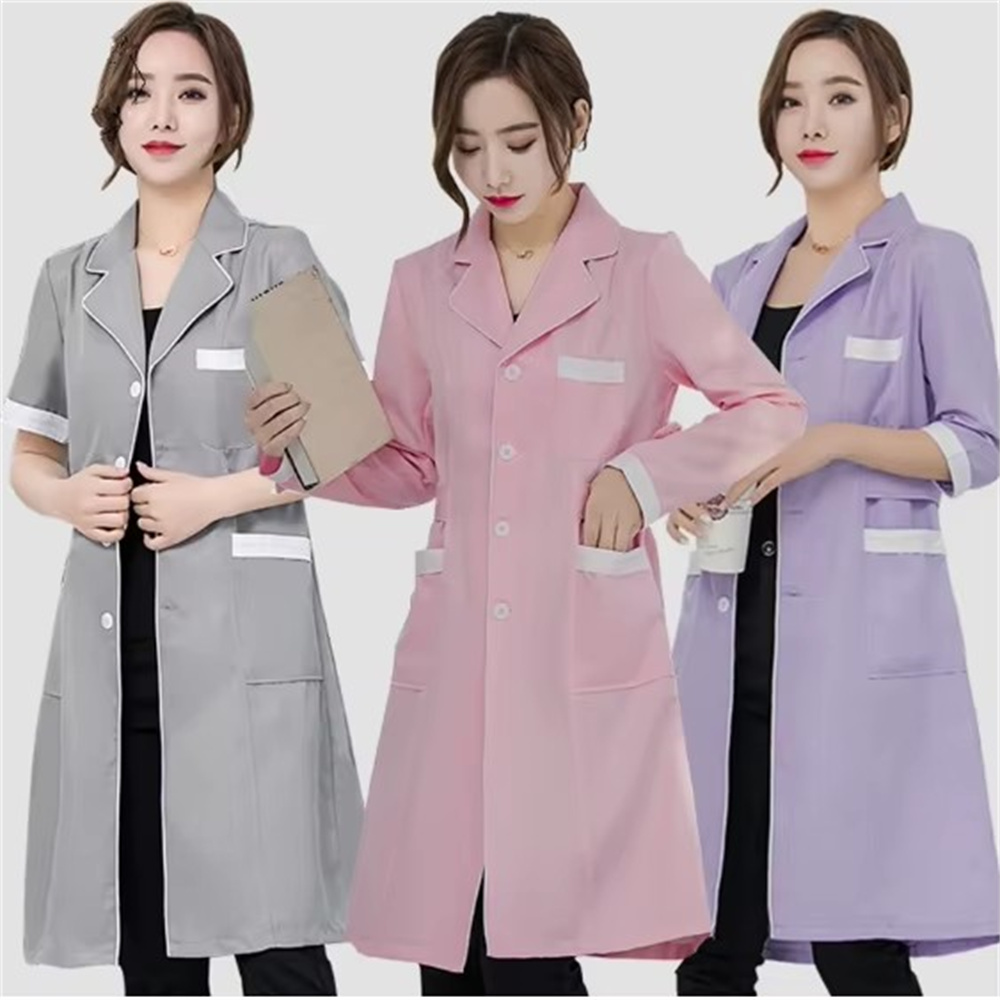 고급 회색 단색 슬림 단순 주름 방지 스파 유니폼 미용 - Medical Lab Coat 리뷰 및 가격