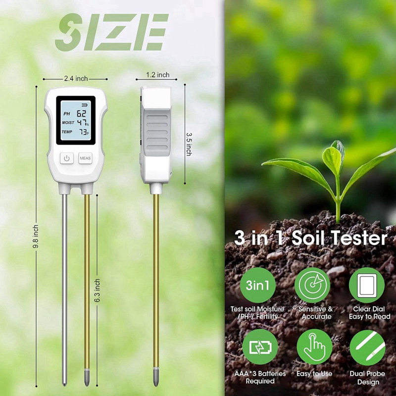 3 in 1 토양 수분 측정기, 온도/토양 수분/PH  - Ph Meter 리뷰 및 가격