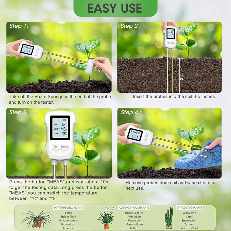 3 in 1 토양 수분 측정기, 온도/토양 수분/PH  - Ph Meter 리뷰 및 가격