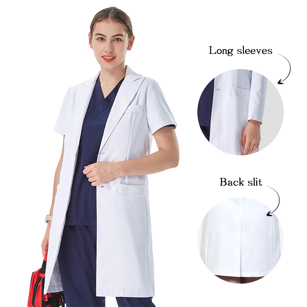 사려 깊은 라펠 칼라 화이트 실험복 의사용 면 폴리에스 - Medical Lab Coat 리뷰 및 가격