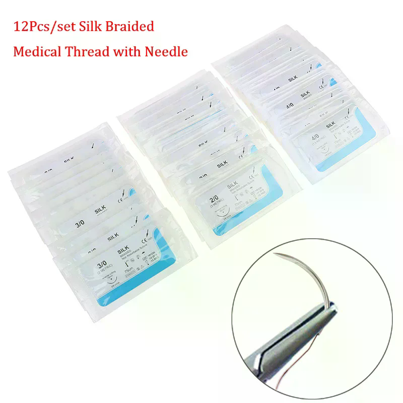12PCS 실크 치과 봉합사 키트 의료 실습 훈련 가정 - Medical Lab Kit 리뷰 및 가격